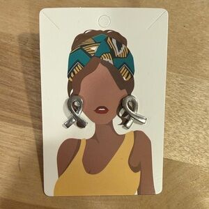 Silver Ribbon Earrings